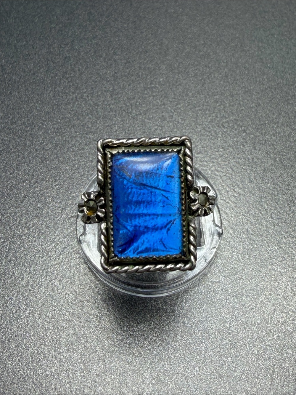 Vintage Morpho Ring Butterfly Wing